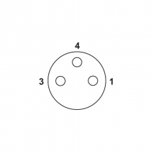 Cable Assembly, A Code - M8 3pins A code female right angle molded cable, unshielded, PUR, -40°C~+105°C, 24AWG 0.25mm²